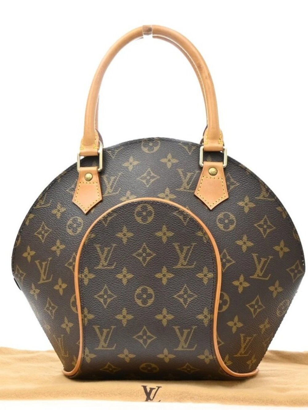 LOUIS VUITTON LV Logo Ellipse PM Hand Bag Monogram Leather Brown M51127